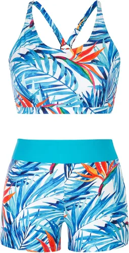 Miniatura 3 de Hanna Nikole Traje de baño de 3 piezas para mujer, talla grande, control de abdomen, conjunto de tankini atlético