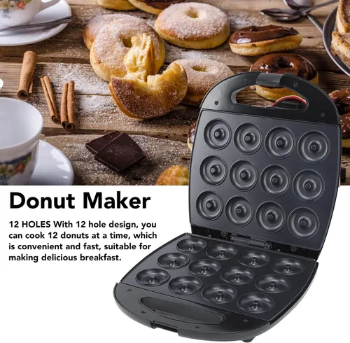 Miniatura 4 de Máquina para hacer donas con temperatura, calefacción de doble cara, diseño de 12 agujeros, máquina para hacer panqueques de cocina