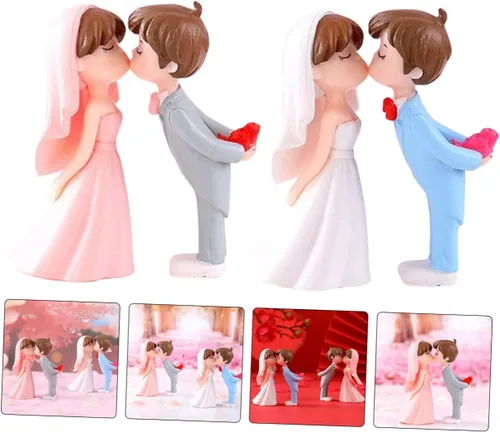 Miniatura 2 de ARTIBETTER 10 pares de adornos de boda para parejas, adornos para parejas y para la señora para tartas de boda, decoración de estatua de pareja