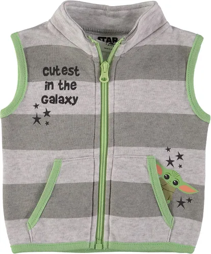 Miniatura 4 de STAR WARS Baby Boys Clothing 3-Piece Set - Baby Bodysuit, Pants, and Vest with Baby Yoda Print Baby Clothes