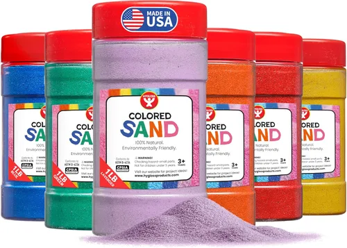 Miniatura 56 de Hygloss Arena de colores para manualidades – Botella de 1 libra, magenta – Juegos de arte de arena fina y colorida vibrante para niños – Actividades