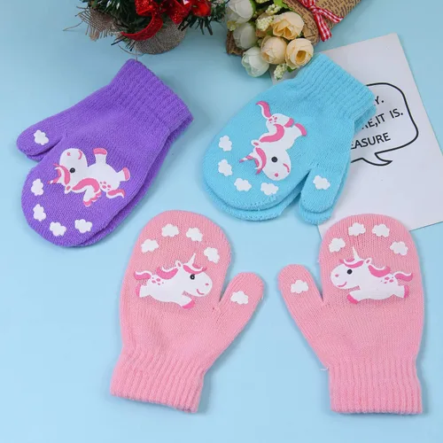 Miniatura 7 de Cooraby - 6 pares de guantes unisex mágicos de punto, elásticos, de invierno, para bebé