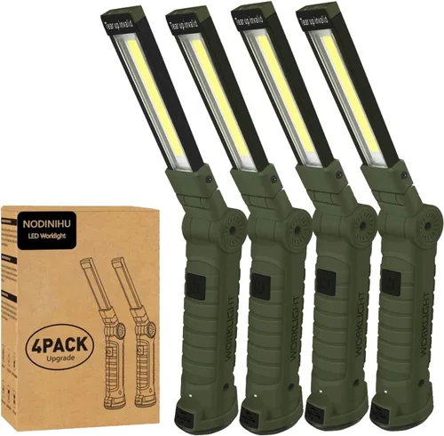 Miniatura 12 de Luz de trabajo portátil, luces de trabajo recargables con gancho colgante de base magnética, rotación de 360°, 5 modos, COB LED de 800 lúmenes, luz
