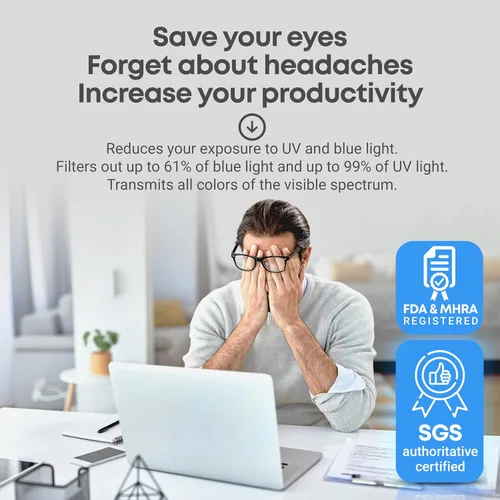 Miniatura 2 de VINTEZ Protector de pantalla de luz azul para monitor de computadora y portátil de 14 pulgadas, película de bloqueo de luz azul anti-UV para PC