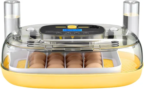 Miniatura 12 de VEVOR Incubadora de 24 huevos, volteador automático de huevos con vela LED, control de temperatura y humedad, ventana transparente de 360°