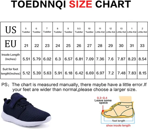 Miniatura 4 de TOEDNNQI Boys Girls Sneakers Kids Lightweight Breathable Strap Athletic Running Shoes for ToddlerLittle KidBig Kid