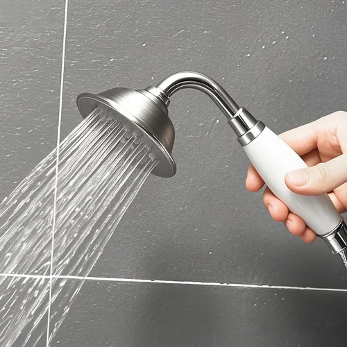 Miniatura 2 de ENGA Cabezal de ducha de mano vintage en forma de teléfono con rociador de lluvia de cerámica y manguera de 59 pulgadas en níquel cepillado para baño