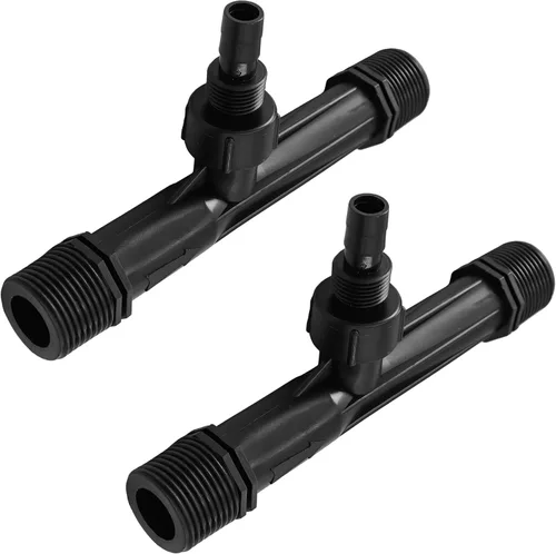 2 inyectores de fertilizante Venturi de 1 pulgada, tubo mezclador de riego de plástico negro, dispositivo de sistema de agua agrícola para jardín,