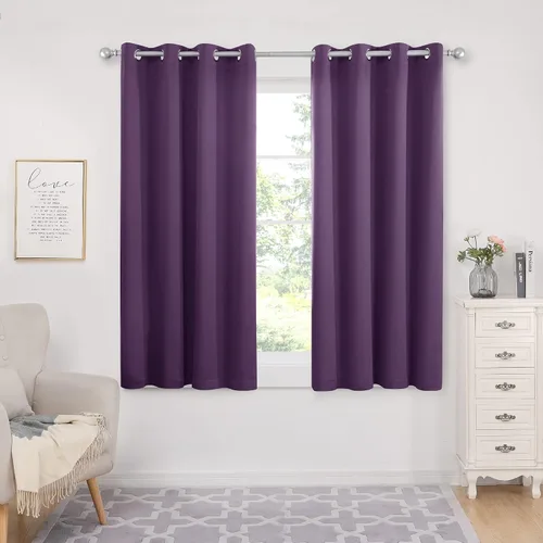 Miniatura 193 de Deconovo Cortinas opacas 100% con forro negro, cortinas con ojales aisladas térmicamente que reducen el ruido, doble capa para oscurecer