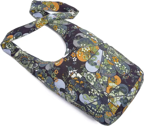 Miniatura 174 de Bolsa de hombro para mujer, de lona en estilo hippie/bohemio para llevar cruzada al hombro, disponible en diferentes colores y estampados