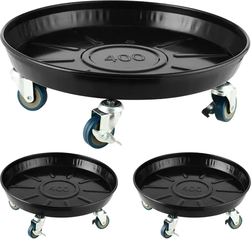 Miniatura 11 de Planterhoma 3 paquetes de 13 pulgadas de metal para plantas con ruedas, soporte rodante grande para plantas de hierro resistente, ruedas