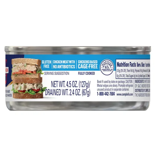 Miniatura 10 de Swanson White Premium Pechuga de Pollo en Lata en Agua, Pollo Totalmente Cocinado, Lata de 4.5 OZ