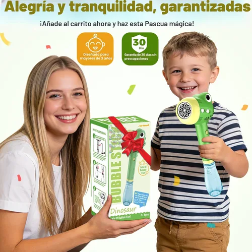 Miniatura 8 de Varita de juguetes de burbujas de dinosaurio para niños: juguetes al aire libre para niños pequeños y niñas, diversión de burbujas para fiesta
