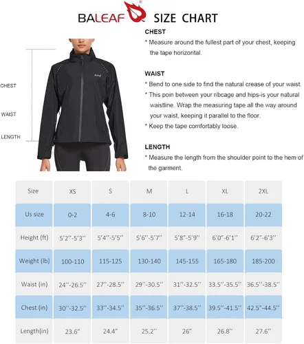 Miniatura 7 de BALEAF Chaquetas de lluvia para correr, impermeables, cortavientos, ligeras, reflectantes, plegables, con capucha