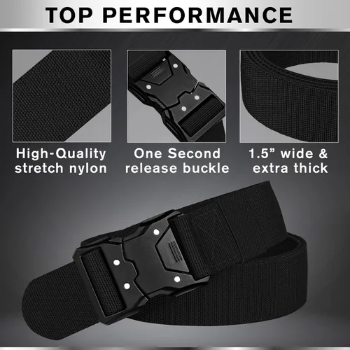 Miniatura 4 de TECEUM Tactical Belt – Heavy-Duty & Quick Release – Military, Work, Rigger, Duty & Utility Belt for Men