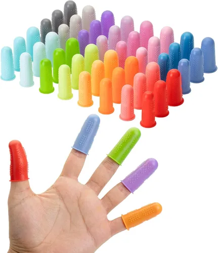 Miniatura 13 de Mr. Pen - Protectores de dedos para pistola de pegamento caliente, 24 piezas, tonos negros y blancos, protectores de dedos de silicona, puntas