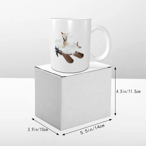 Miniatura 5 de Zomyto Taza de café de alpaca de 11 onzas, taza de té de alpaca, regalos de alpaca, diseño de alpacas, taza para amantes del café, taza divertida