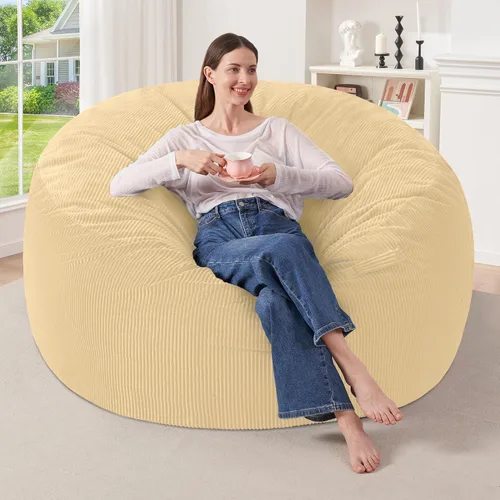 Miniatura 25 de HABUTWAY 2 puf de 2 pies, puf gigante para adolescentes y adultos, puf grandes con relleno de espuma viscoelástica, puf grandes con funda de pana