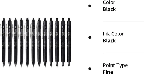 Miniatura 3 de Pilot FriXion Ball Clicker - Bolígrafo retráctil de gel borrable, punta fina, 0.028 in, tinta negra, 12