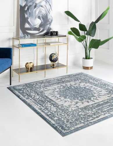 Miniatura 22 de Unique Loom Colección Aberdeen - Alfombra Derbyshire (2' 2" x 3' 1" Rectángulo, Azul Claro/Gris)