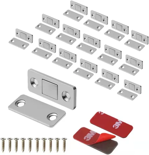 Miniatura 13 de Mousike Imanes magnéticos para puertas ultrafinas, de acero inoxidable, para cierre de puerta corrediza, armario de cocina, armario, armario