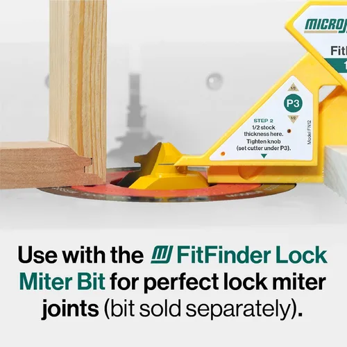 Miniatura 8 de MICROJIG FitFinder Buscador de Punto Central de Madera de 1/2 Pulgada para Hoja de Sierra de Mesa, Carpintería, Router, Sierra de Cinta, Tornos