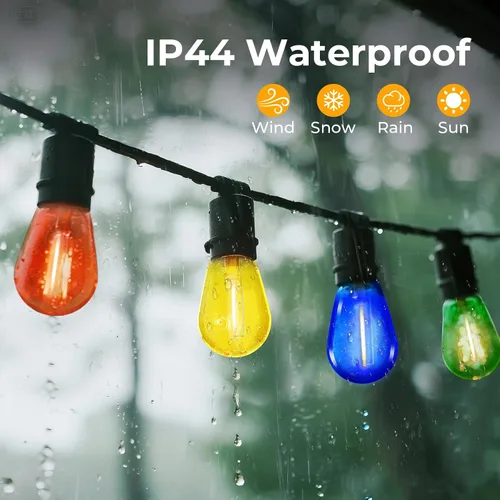 Miniatura 7 de GvvooHome Paquete de 24 Bombillas LED S14 de Colores para Luces de Cadena Exteriores, Bombillas de Repuesto Irrompibles de 1W para Luces de Patio
