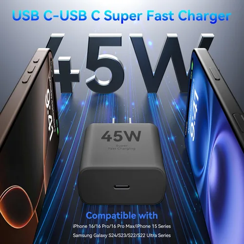 Miniatura 2 de Cargador para iPhone 17, 16, 15, carga rápida, PD de 45 W, cable USB C de 10 pies para iPhone 17/16/15 Pro Max, cable largo de carga con bloque