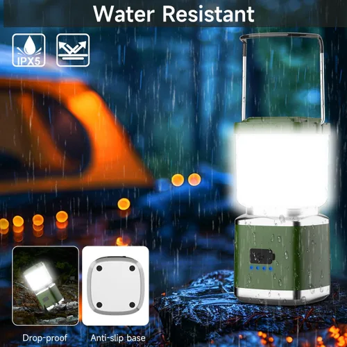 Miniatura 6 de Farol de Campamento Paquete de 2 Faroles para Cortes de Energía, Luces LED de Campamento para Colgar en Tiendas, Lámpara de Tienda de Campaña con 20