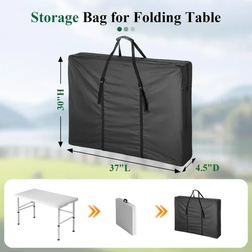 Miniatura 2 de Bolsa de almacenamiento de mesa plegable de 6 pies, bolsa de transporte portátil impermeable 600D para mesas plegables de pícnic/campamento/fiesta