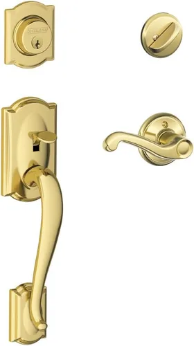 Miniatura 19 de Schlage F60 V CAM 716 ACC - Juego de manijas para puerta de entrada con manija Accent, diseño Camelot, cerradura de entrada con llave de lado único