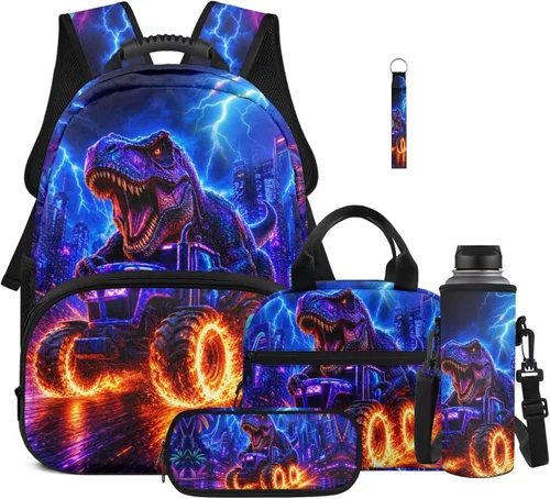 Miniatura 35 de Bulopur Eagle American Flag Print Kids Backpack Boys Elementary School 17 Inch Bookbag With Lunch Bag Water Bottle Holder Keychain Pencil Case 5