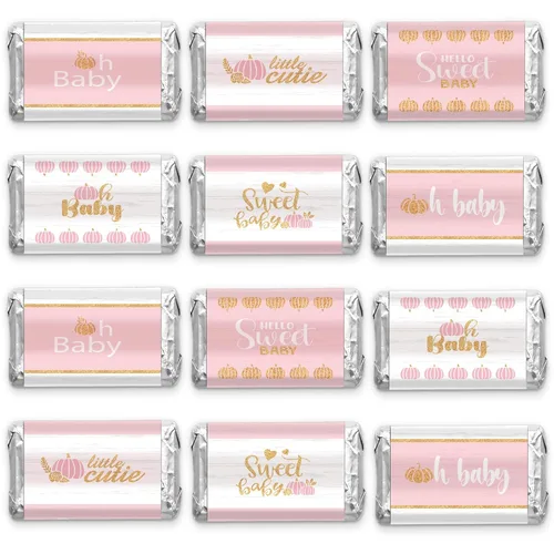 Miniatura 8 de Clabby Envolturas de Dulces para Baby Shower, Envolturas de Miniaturas de Barras de Dulce Mini, Calcomanías de Etiquetas de Barras de Chocolate