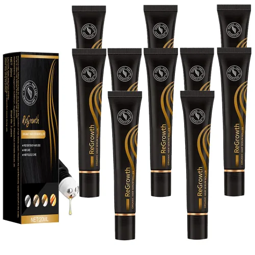 Juego de 10 rodillos de suero orgánico para el crecimiento del cabello, kit de regeneración del cabello orgánico, triple masajeador enrollable para