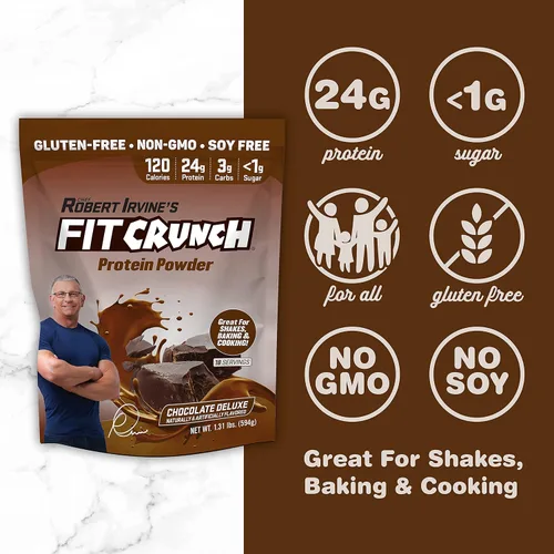 Miniatura 6 de Fitcrunch Mezcla triple de proteínas Diseñado por Robert Irvine Con tecnología Mixability, libre de gluten, soya y sin OMG, Chocolate, 1