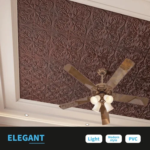 Miniatura 2 de Art3d - Azulejos decorativos para techo 2 x 2 con pegamento, para colocar en el techo, 24 x 24, paquete de 12 piezas de flores españolas en cobre
