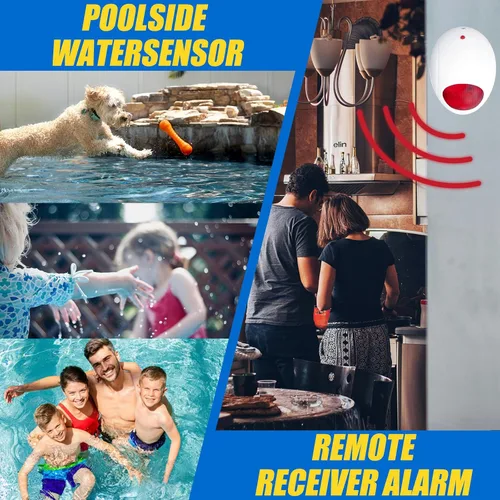 Miniatura 6 de Alarma de piscina con receptor remoto, sistema de monitor de ahogamiento subacuático para piscina, alarmas junto a la piscina alimentadas por