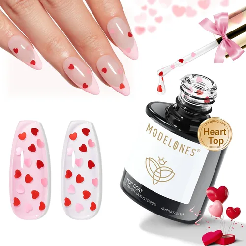 Miniatura 23 de Modelones Esmalte de uñas en gel con purpurina, acabado brillante ultra fino blanco con aurora, purpurina transparente, acabado brillante con A1