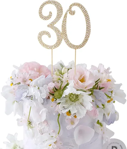 Miniatura 5 de Honbay 30 decoraciones para tartas con diamantes de imitación de cristal brillantes para decoración de tartas para fiesta de cumpleaños 30