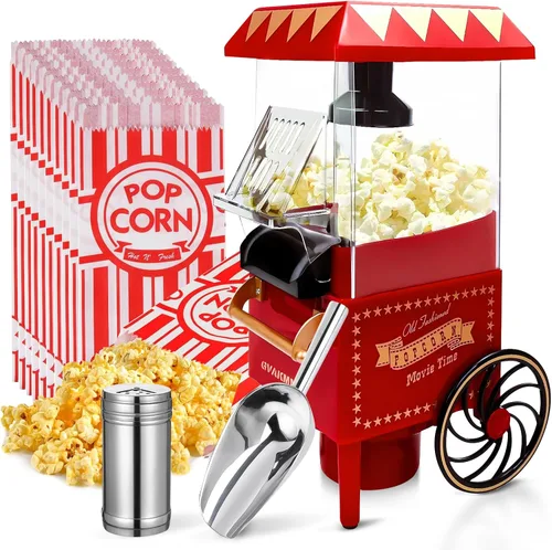 Máquina de palomitas de maíz, kit de máquina de palomitas de maíz de aire caliente, caja de regalo, máquina portátil para hacer palomitas de maíz,