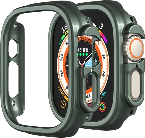 Miniatura 22 de Funda rígida de policarbonato compatible con Apple Watch Ultra 3/2/1 de 1.732 pulgadas, resistente a impactos, a prueba de golpes, con borde