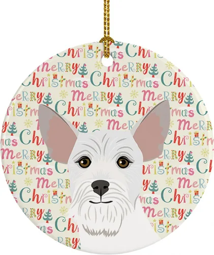 Miniatura 63 de Caroline's Treasures Bulldog Francés Azul de Navidad Adorno de Cerámica Decoraciones Colgantes para Árbol de Navidad para Hogar Navidad, Festividad