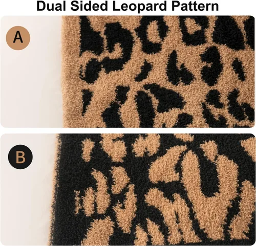 Miniatura 5 de MH MYLUNE HOME Manta Throw Ultra Suave de Leopardo (50x60 pulgadas) Mantas de Microfibra Suaves Cálidas Reversibles Manta de Guepardo