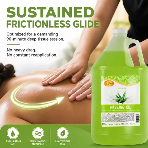 Miniatura 3 de SPA REDI Aceite de masaje profesional de aloe vera – 5 mezcla botánica con almendras, aguacate, girasol y vitamina E No graso, de rápida absorción