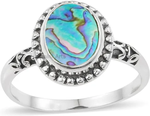 Miniatura 10 de Anillo de plata de ley 925 para mujer, anillo único de gema ovalada hecho a mano