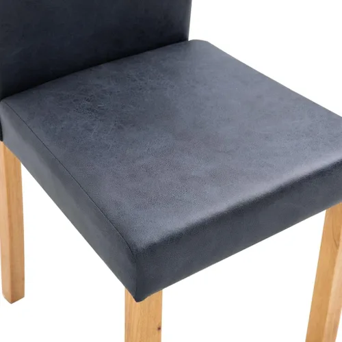 Miniatura 7 de Juego de 4 sillas de comedor modernas de estilo rústico tapizadas de gamuza sintética gris con patas de madera para comedor, sala de estar, muebles