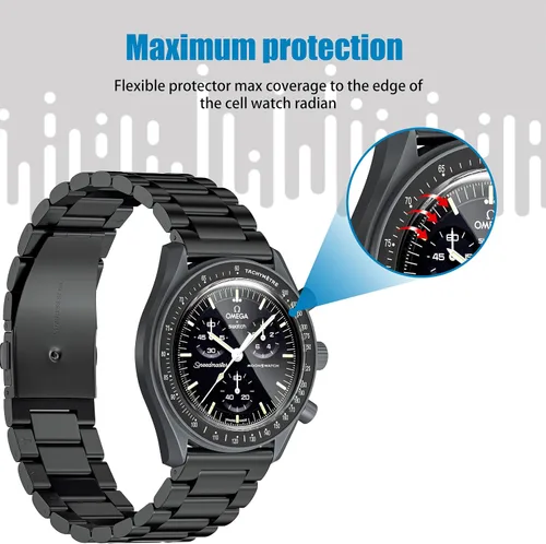 Miniatura 5 de Stanchev Protector de cristal para Moonswatch, protector de pantalla de TPU suave antiarañazos, compatible con Swatch Omega Moonwatch, protector