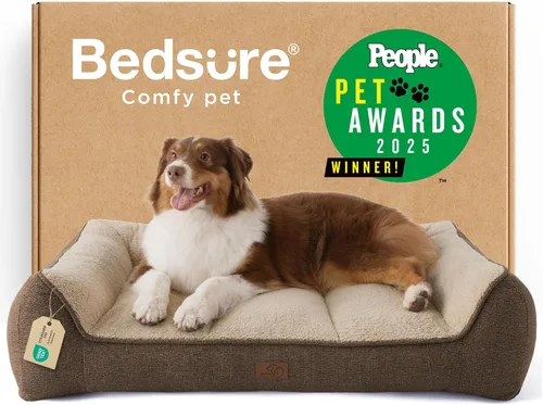 Miniatura 29 de Bedsure Cama ortopédica para perros de tamaño mediano, camas extra gruesas de apoyo para perros medianos con funda impermeable lavable, cómodo sofá