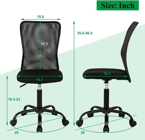 Miniatura 2 de Silla ergonómica de oficina con soporte de malla, moderna silla giratoria ejecutiva con respaldo medio, silla de computadora, silla de tareas