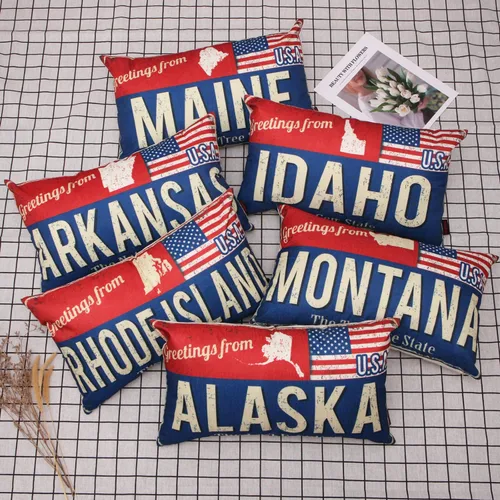 Miniatura 6 de Juego de 2 fundas de almohada de Florida de 12 x 20 pulgadas, decoración de recuerdo de Florida, funda de almohada lumbar con diseño de bandera